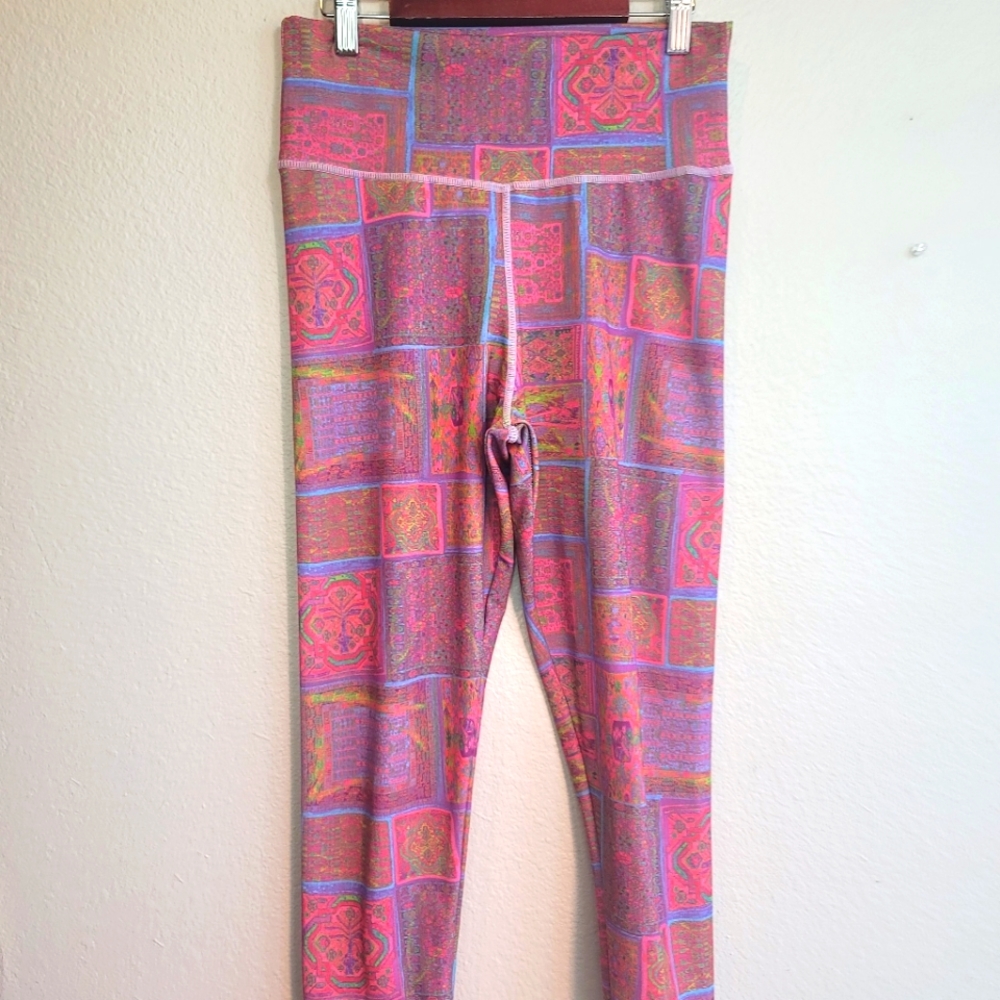 PILYQ CAPRI MID-RISE MULTI-COLORED LEGGINGS WOMEN'S SIZE LARGE